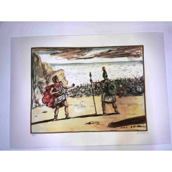 Giorgio De Chirico litho 50x70 cm potloodhandtekening
