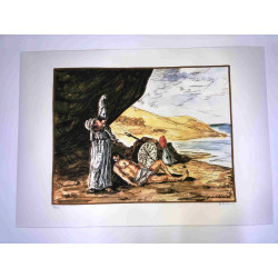 Giorgio De Chirico litho 50x70 cm potloodhandtekening