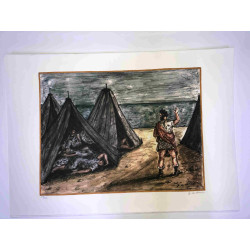 Giorgio De Chirico litho 50x70 cm potloodhandtekening