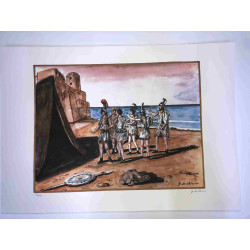 Giorgio De Chirico litho 50x70 cm potloodhandtekening