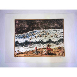 Giorgio De Chirico lithograph cm 50x70 signature pencil