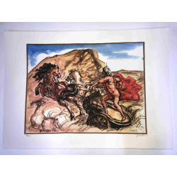Giorgio De Chirico lithograph cm 50x70 signature pencil