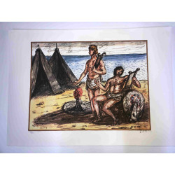 Giorgio De Chirico lithograph cm 50x70 signature pencil
