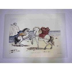 Giorgio De Chirico lithograph cm 50x70 signature pencil