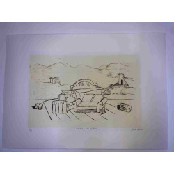 Giorgio De Chirico lithograph cm 50x70 signature pencil