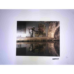 Litografia Banksy off set 50x35 cm timbru semnătură ediție POW