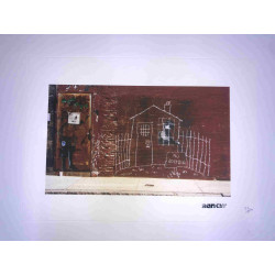 Banksy-lithografie off-set 50x35 cm handtekeningstempel POW-editie