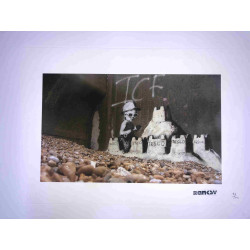 Banksy-lithografie off-set 50x35 cm handtekeningstempel POW-editie
