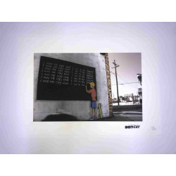 Litografia Banksy off set 50x35 cm timbru semnătură ediție POW