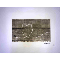 Banksy-lithografie off-set 50x35 cm handtekeningstempel POW-editie