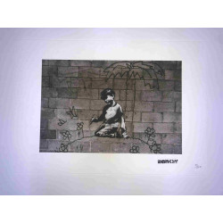 Banksy-lithografie off-set 50x35 cm handtekeningstempel POW-editie