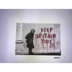 Banksy-lithografie off-set 50x35 cm handtekeningstempel POW-editie