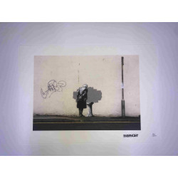 Banksy-lithografie off-set 50x35 cm handtekeningstempel POW-editie