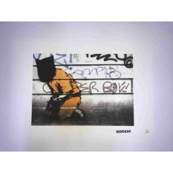 Litografia Banksy off set 50x35 cm timbru semnătură ediție POW