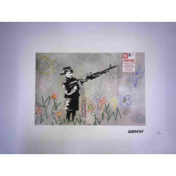 Banksy-lithografie off-set 50x35 cm handtekeningstempel POW-editie