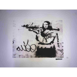 Banksy-lithografie off-set 50x35 cm handtekeningstempel POW-editie