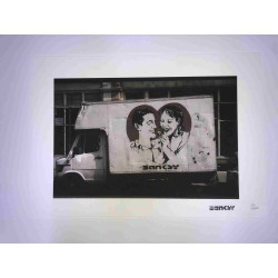 Litografia Banksy off set 50x35 cm timbru semnătură ediție POW