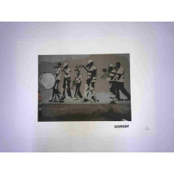 Banksy-lithografie off-set 50x35 cm handtekeningstempel POW-editie