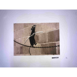 Banksy-lithografie off-set 50x35 cm handtekeningstempel POW-editie