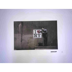 Litografia Banksy off set 50x35 cm timbru semnătură ediție POW