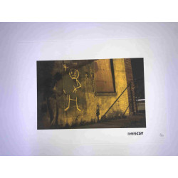 Banksy-lithografie off-set 50x35 cm handtekeningstempel POW-editie