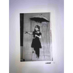 Litografia Banksy off set 50x35 cm timbru semnătură ediție POW