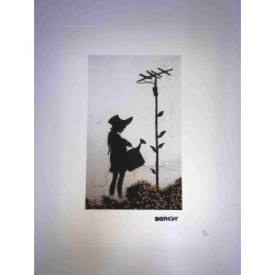 Litografia Banksy off set 50x35 cm timbru semnătură ediție POW