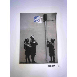 Litografia Banksy off set 50x35 cm timbru semnătură ediție POW