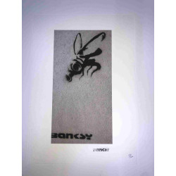 Banksy-lithografie off-set 50x35 cm handtekeningstempel POW-editie