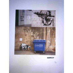 Litografia Banksy off set 50x35 cm timbru semnătură ediție POW