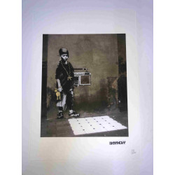 Banksy-lithografie off-set 50x35 cm handtekeningstempel POW-editie