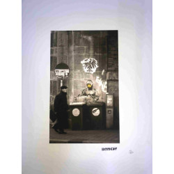 Litografia Banksy off set 50x35 cm timbru semnătură ediție POW