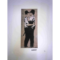 Litografia Banksy off set 50x35 cm timbru semnătură ediție POW
