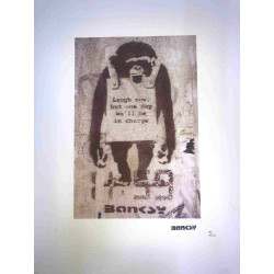 Litografia Banksy off set 50x35 cm timbru semnătură ediție POW