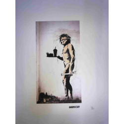 Banksy-lithografie off-set 50x35 cm handtekeningstempel POW-editie