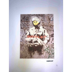 Banksy-lithografie off-set 50x35 cm handtekeningstempel POW-editie