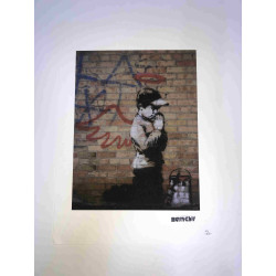 Banksy-lithografie off-set 50x35 cm handtekeningstempel POW-editie