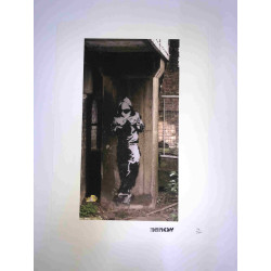 Litografia Banksy off set 50x35 cm timbru semnătură ediție POW