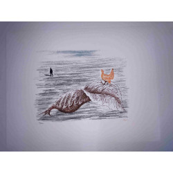 Toyen Marie Cermínova Lithografie off set 50x65 cm handtekening op plaat met certificaat