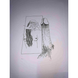Toyen Marie Cermínova Lithografie off set 50x65 cm handtekening op plaat met certificaat