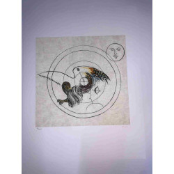 Toyen Marie Cermínova Litografia off set cm 50x65 firma su lastra con  certificato