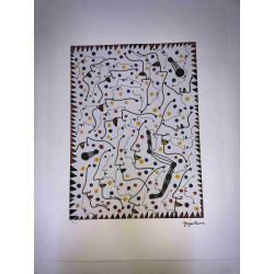Yayoi Kusama Lithografie off set 50x65 cm handtekening op plaat met certificaat