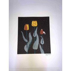 Yayoi Kusama Lithografie off set 50x65 cm handtekening op plaat met certificaat