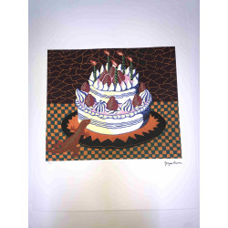 Yayoi Kusama  Litografia off set cm 50x 65 firma su lastra con certificato