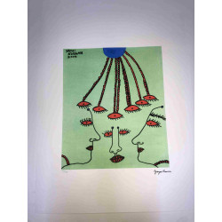 Yayoi Kusama  Litografia off set cm 50x 65 firma su lastra con certificato