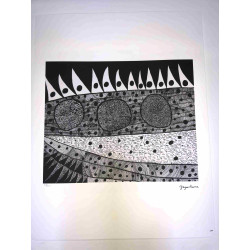 Yayoi Kusama Lithografie off set 50x65 cm handtekening op plaat met certificaat