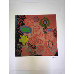 Yayoi Kusama  Litografia off set cm 50x 65 firma su lastra con certificato