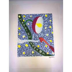 Yayoi Kusama Lithografie off set 50x65 cm handtekening op plaat met certificaat