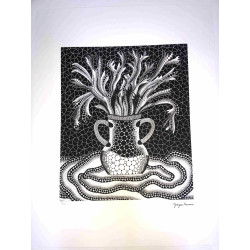 Yayoi Kusama Lithografie off set 50x65 cm handtekening op plaat met certificaat