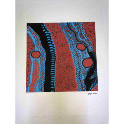 Yayoi Kusama Lithografie off set 50x65 cm handtekening op plaat met certificaat